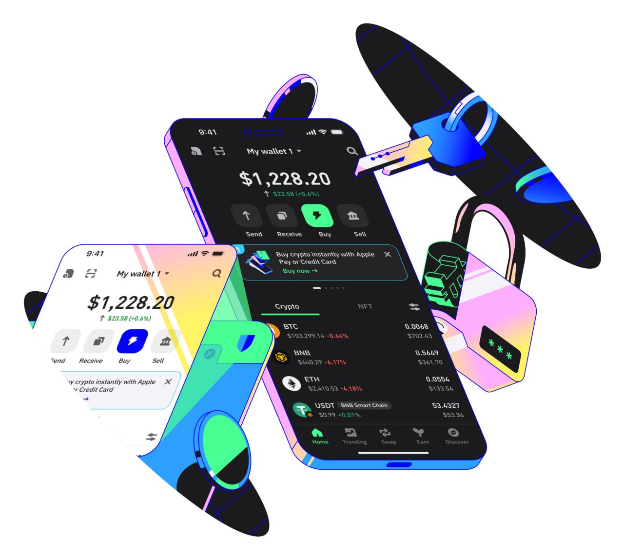 3D Crypto Card Illustration